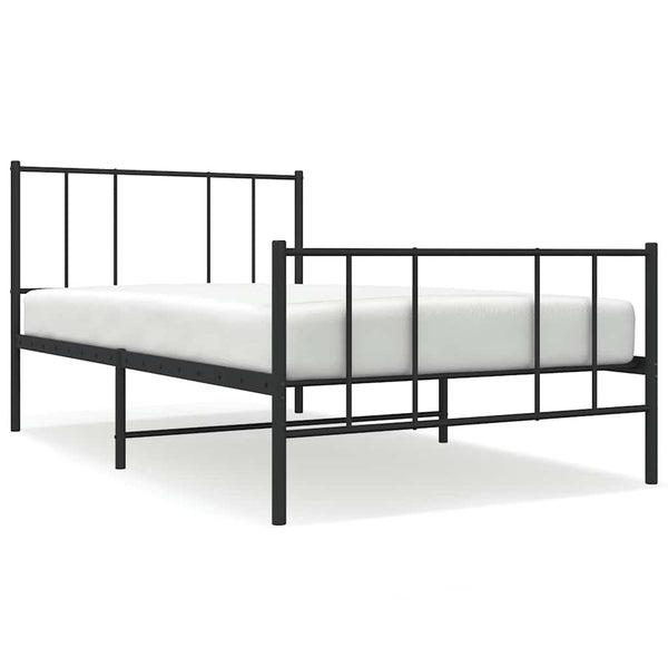 Schwarzes Metallbettgestell mit Kopfteilen Vilareta 80x200cm