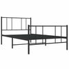 Schwarzes Metallbettgestell mit Kopfteilen Vilareta 80x200cm
