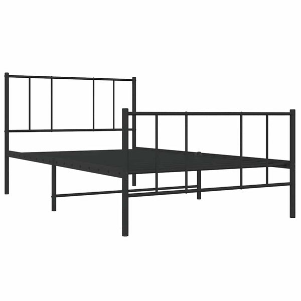 Schwarzes Metallbettgestell mit Kopfteilen Vilareta 80x200cm