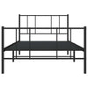 Schwarzes Metallbettgestell mit Kopfteilen Vilareta 80x200cm