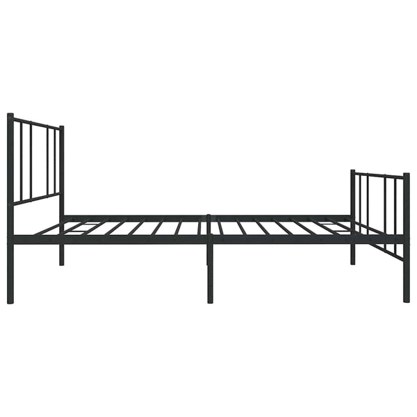 Schwarzes Metallbettgestell mit Kopfteilen Vilareta 80x200cm