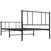 Schwarzes Metallbettgestell mit Kopfteilen Vilareta 80x200cm