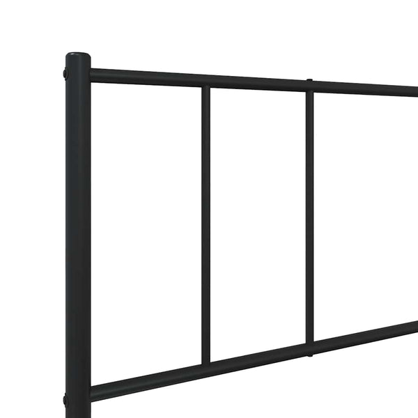 Schwarzes Metallbettgestell mit Kopfteilen Vilareta 80x200cm