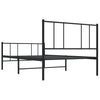 Schwarzes Metallbettgestell mit Kopfteilen Vilareta 90x190cm
