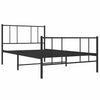 Schwarzes Metallbettgestell mit Kopfteilen Vilareta 100x190cm