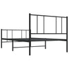 Schwarzes Metallbettgestell mit Kopfteilen Vilareta 100x190cm