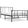 Schwarzes Metallbettgestell mit Kopfteilen Vilareta 107x203cm