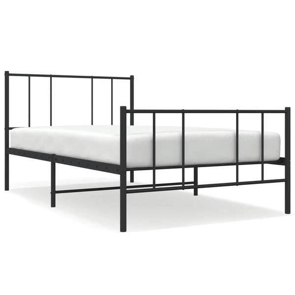 Schwarzes Metallbettgestell mit Kopfteilen Vilareta 107x203cm