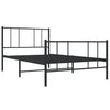 Schwarzes Metallbettgestell mit Kopfteilen Vilareta 107x203cm