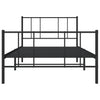 Schwarzes Metallbettgestell mit Kopfteilen Vilareta 107x203cm