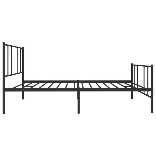Schwarzes Metallbettgestell mit Kopfteilen Vilareta 107x203cm
