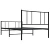 Schwarzes Metallbettgestell mit Kopfteilen Vilareta 107x203cm