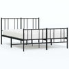 Schwarzes Metallbettgestell mit Kopfteil Vilareta 120x190cm