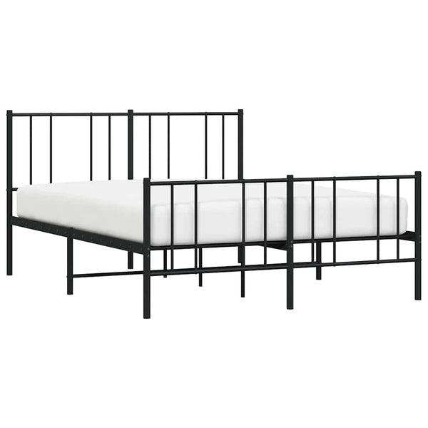 Schwarzes Metallbettgestell mit Kopfteil Vilareta 120x190cm