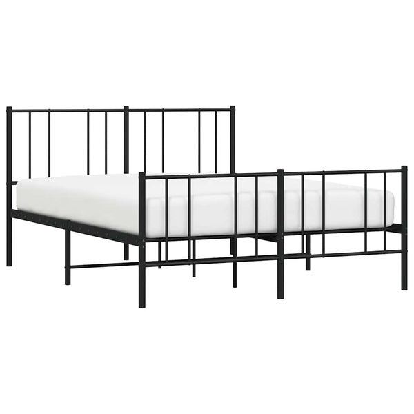 Schwarzes Metallbettgestell mit Kopfteil Vilareta 135x190cm