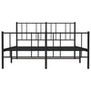 Schwarzes Metallbettgestell mit Kopfteil Vilareta 135x190cm
