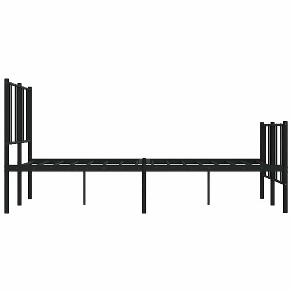 Schwarzes Metallbettgestell mit Kopfteil Vilareta 135x190cm
