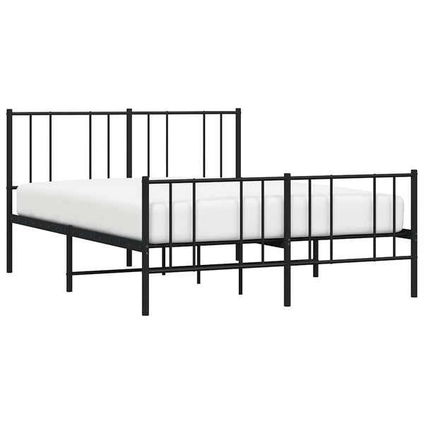 Schwarzer Metallbettrahmen mit Kopfteil Vilareta 140x190cm
