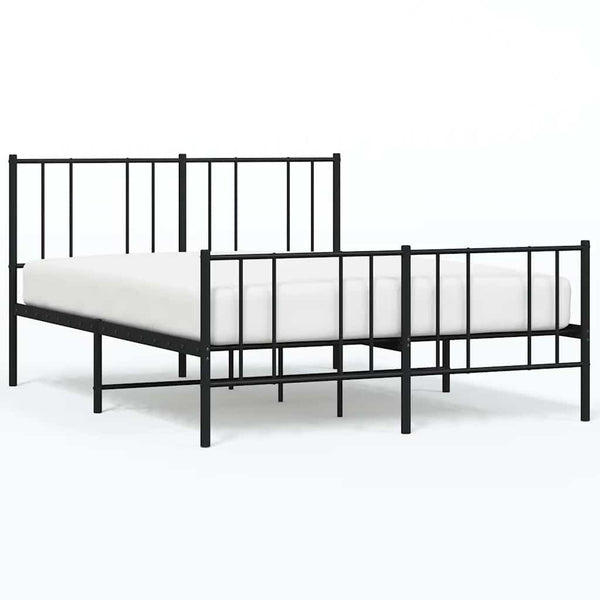 Schwarzer Metallbettrahmen mit Kopfteil Vilareta 150x200cm