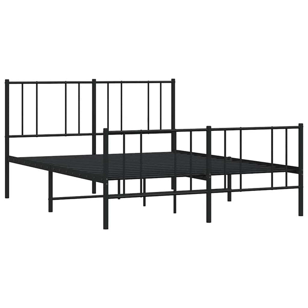 Schwarzer Metallbettrahmen mit Kopfteil Vilareta 150x200cm