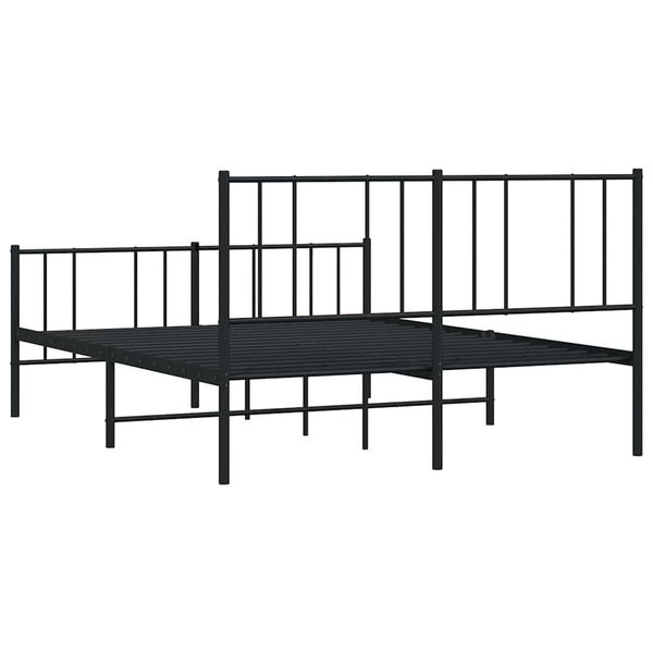 Schwarzer Metallbettrahmen mit Kopfteil Vilareta 150x200cm