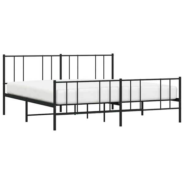 Schwarzes Metallbettgestell mit Kopfteil Vilareta 180x200cm