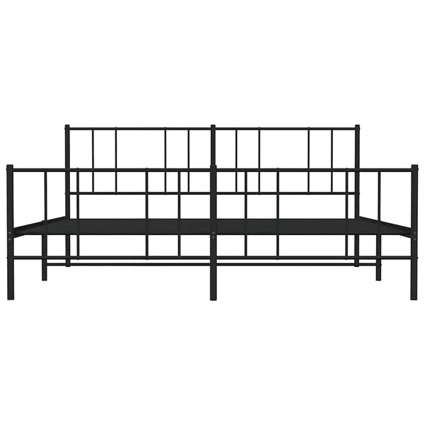 Schwarzes Metallbettgestell mit Kopfteil Vilareta 180x200cm