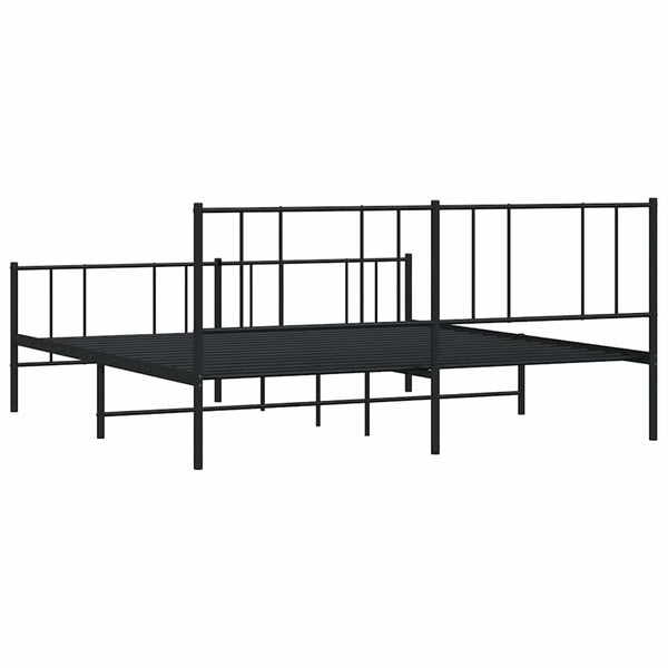 Schwarzes Metallbettgestell mit Kopfteil Vilareta 180x200cm