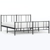 Schwarzes Metallbettgestell mit Kopfteilen Vilareta 183x213cm
