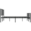 Schwarzes Metallbettgestell mit Kopfteilen Vilareta 183x213cm