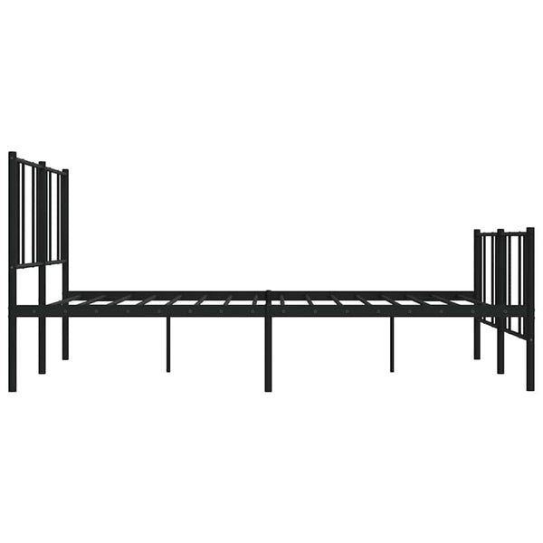 Schwarzes Metallbettgestell mit Kopfteilen Vilareta 183x213cm