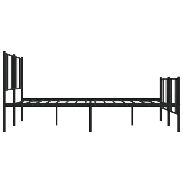 Schwarzes Metallbettgestell mit Kopfteil und Fußteil Vilareta 200x200cm