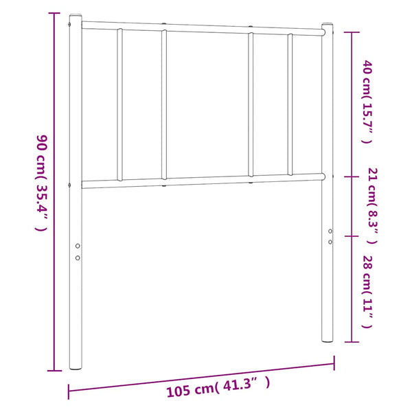Schwarzes Metallkopfteil Javion 100 cm