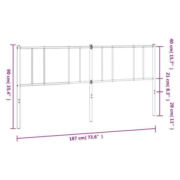 Schwarzes Metallkopfteil Javion 180 cm