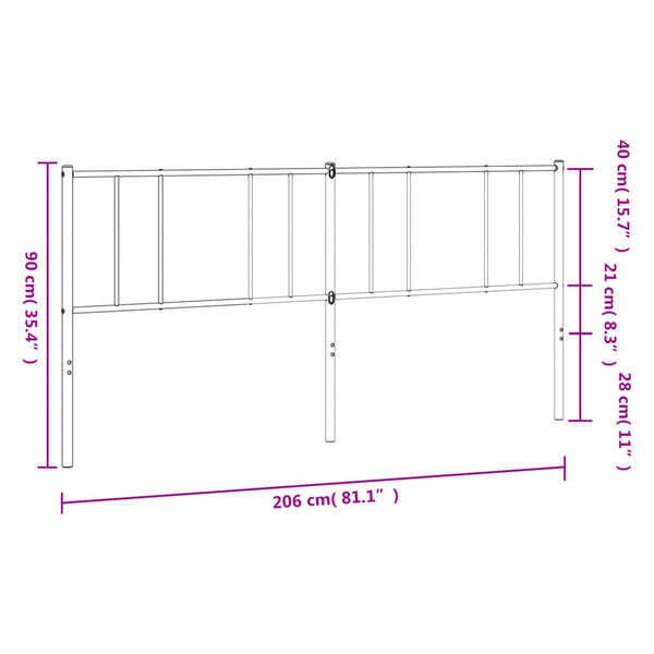Schwarzes Bettkopfteil Javion 200 cm