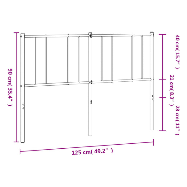 Weißes Kopfteil aus Metall Javion 120cm