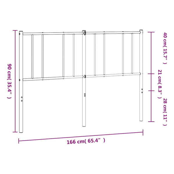 Weißes Bettkopfteil aus Metall Javion 160 cm