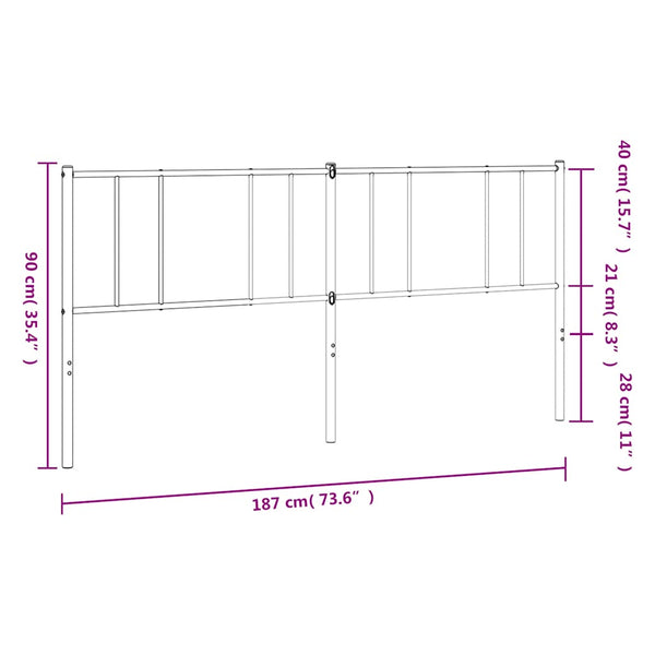 Weißes Metallkopfteil Javion 180cm