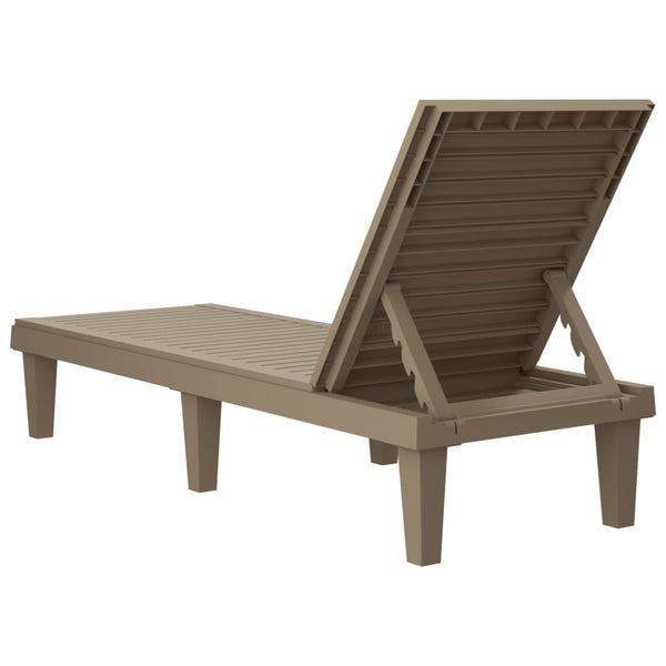 Hellbraune Sonnenliege Belo 155x58x83cm (Polypropylen)