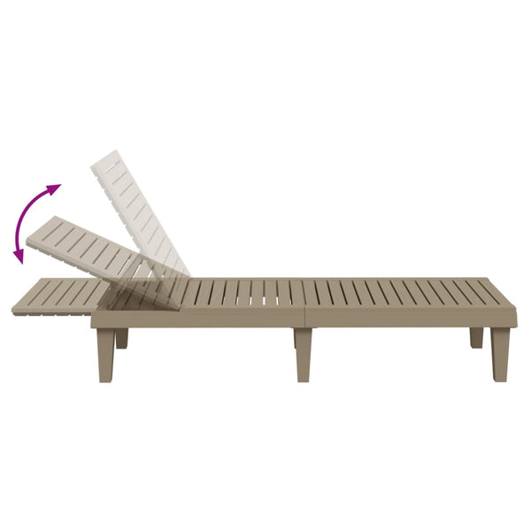 Hellbraune Sonnenliege Belo 155x58x83cm (Polypropylen)