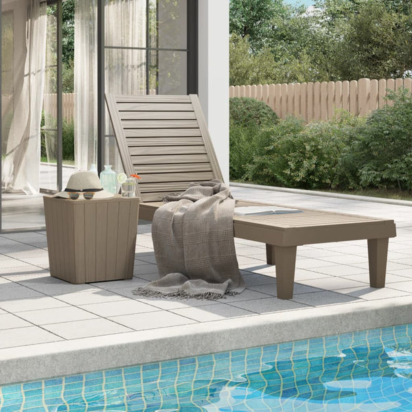 Hellbraune Sonnenliege Belo 155x58x83cm (Polypropylen)