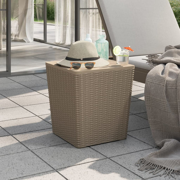Hellbrauner Gartentisch mit abnehmbarer Platte Carla (pp)