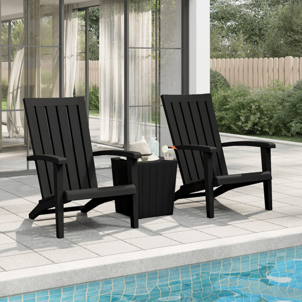 Schwarzer Adirondack Gartenstuhl Erchin (2 St.)