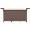 Braune Gartenbank mit Kissen Michilina 116x46x57cm (Polyrattan)