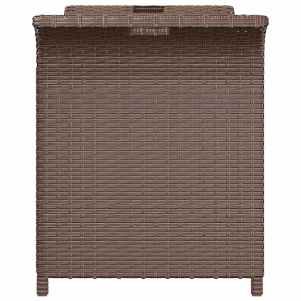 Braune Gartenbank mit Kissen Michilina 116x46x57cm (Polyrattan)