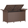 Braune Gartenbank mit Kissen Michilina 116x46x57cm (Polyrattan)