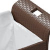 Braune Gartenbank mit Kissen Michilina 116x46x57cm (Polyrattan)