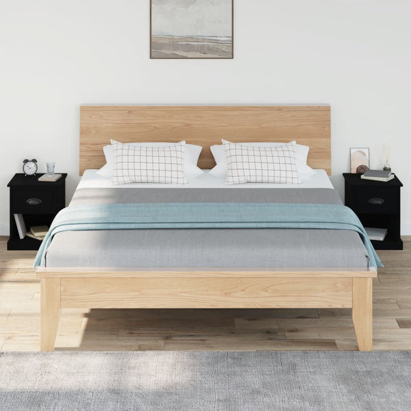 Schwarzer Nachttisch Peng 39x39x47,5 cm (2 Stück Holz)