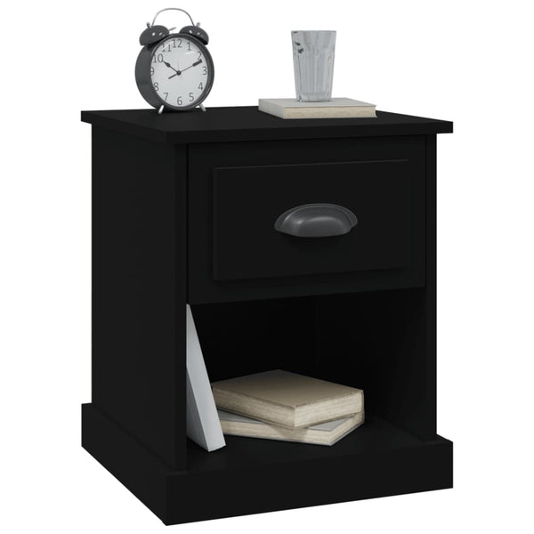 Schwarzer Nachttisch Peng 39x39x47,5 cm (2 Stück Holz)