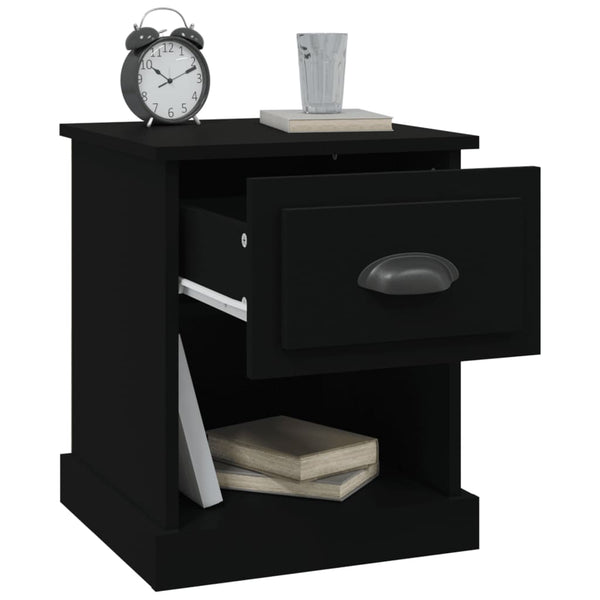 Schwarzer Nachttisch Peng 39x39x47,5 cm (2 Stück Holz)